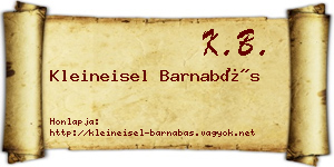 Kleineisel Barnabás névjegykártya